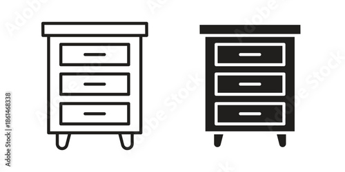 Dresser icons for templates, web design and infographics