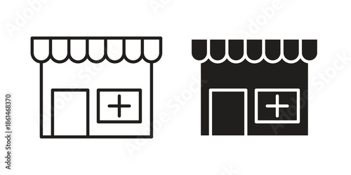 Drugstore icons for templates, web design and infographics