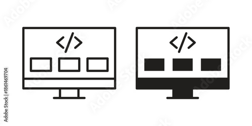 Front end icons for templates, web design and infographics