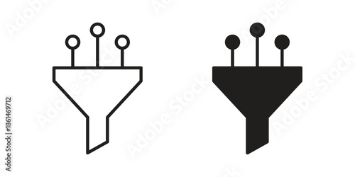Funneling data icons for templates, web design and infographics