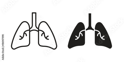 Human lungs icons for templates, web design and infographics