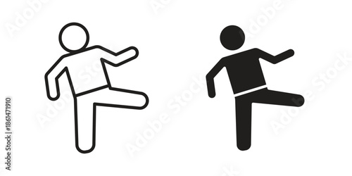 Karate fighter icons for templates, web design and infographics