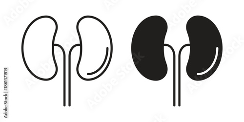 Kidney icons for templates, web design and infographics