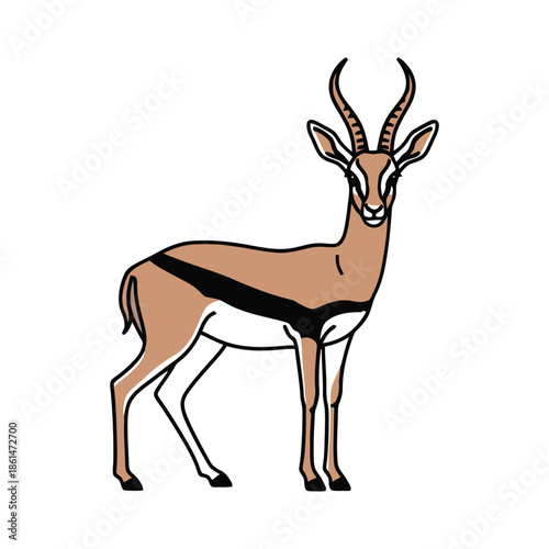 African antelope mascot vector illustration
