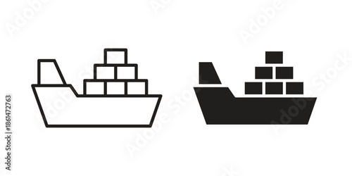 Logistic ship icons for templates, web design and infographics