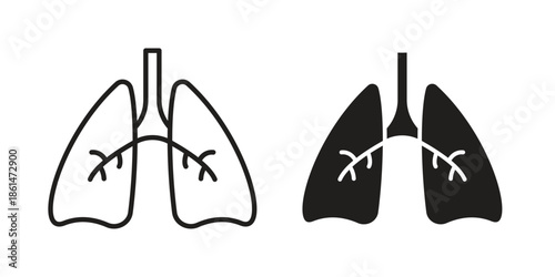 Lungs icons for templates, web design and infographics