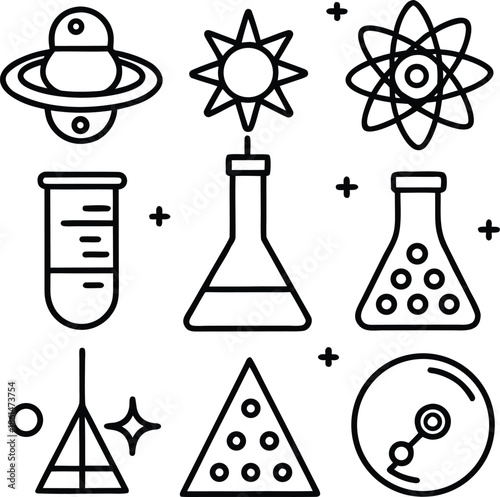 Science, chemistry, space, lab, atom, planet, flask, education, research, universe, technology, physics, experiment, formula, study