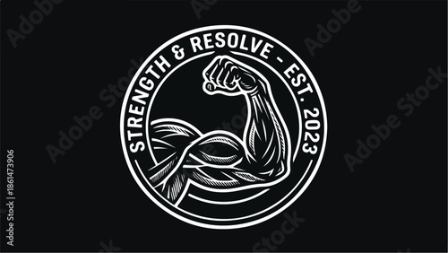 Strength and Resolve Est 2023 Bicep Flex Logo.