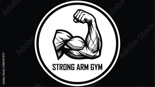 Strong Arm Gym Logo Design for Fitness and Bodybuilding.