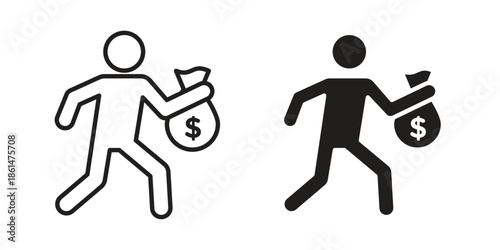 Robbery icons for templates, web design and infographics