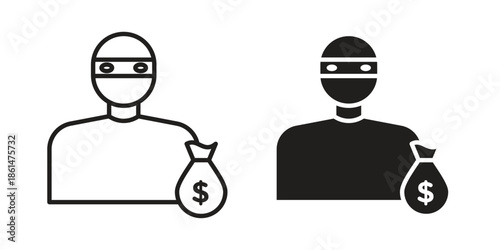 Robbery icons for templates, web design and infographics