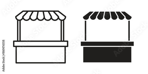 Stall icons for templates, web design and infographics