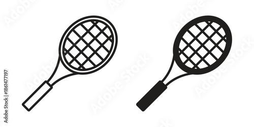Tennis racket icons for templates, web design and infographics