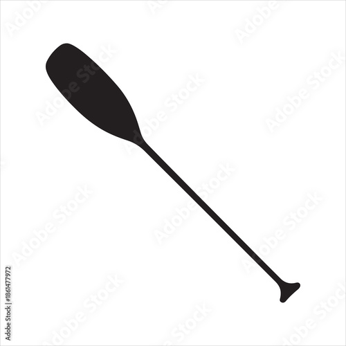 kayak paddle icon black silhouette vector illustration. Paddle board and kayak paddle silhouette vector 