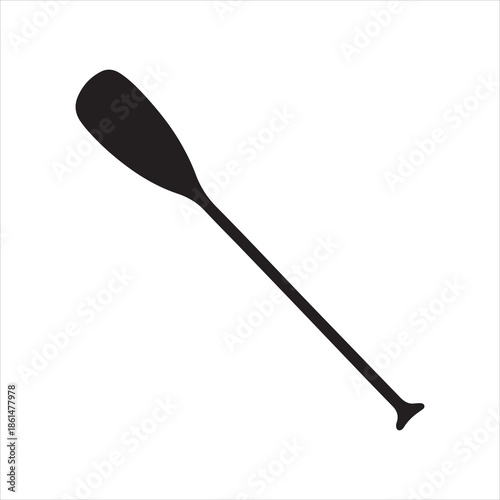 kayak paddle icon black silhouette vector illustration. Paddle board and kayak paddle silhouette vector 