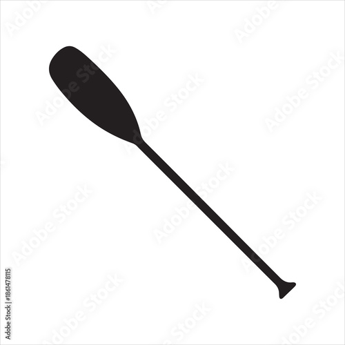 kayak paddle icon black silhouette vector illustration. Paddle board and kayak paddle silhouette vector 