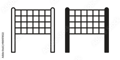 Volleyball net icons for templates, web design and infographics