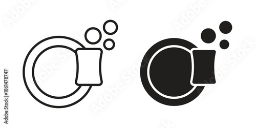 Washing dishes icons for templates, web design and infographics