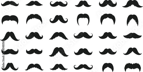 Black mustache styles on white background mustaches facial hair