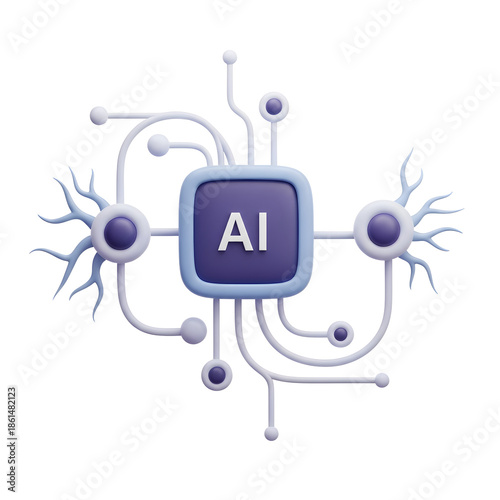 Funny 3d cartoon android character design featuring a robot with a speech bubble vector illustration icon as a business concept symbol for art and people