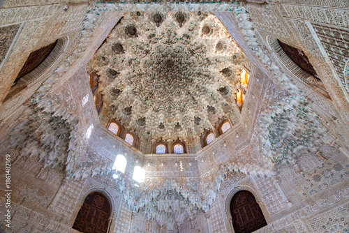 Hall of Two Sisters in Nasrid palace in Alhambra, Granada, Spain