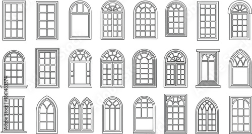 Various Window Styles Line windows line architectural details building glass panes