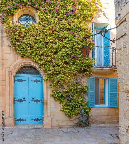 Traditional Maltese architecture in Mdina, Malta.