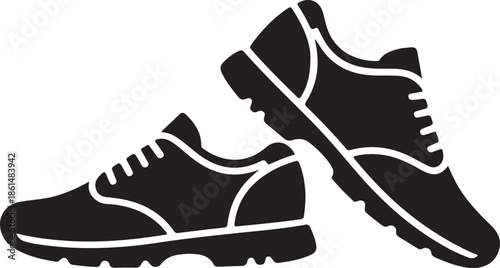 Minimal SVG of Two Shoes Aligned Side by Side – Clean Abstract Footwear Vector Illustration