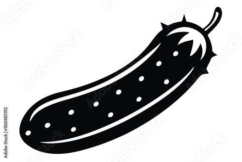 cucumber silhouette line art vector illustration with a white background