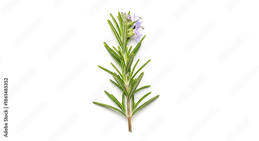 Fototapeta premium Single branch of lavender with flowers isolated on white background