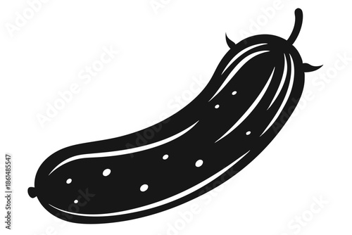 cucumber silhouette line art vector illustration with a white background