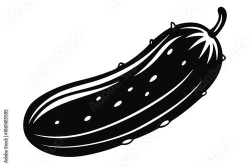 cucumber silhouette line art vector illustration with a white background