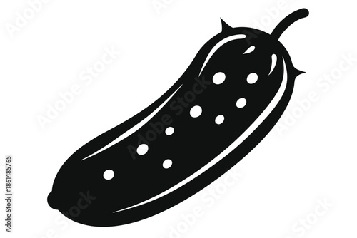 cucumber silhouette line art vector illustration with a white background