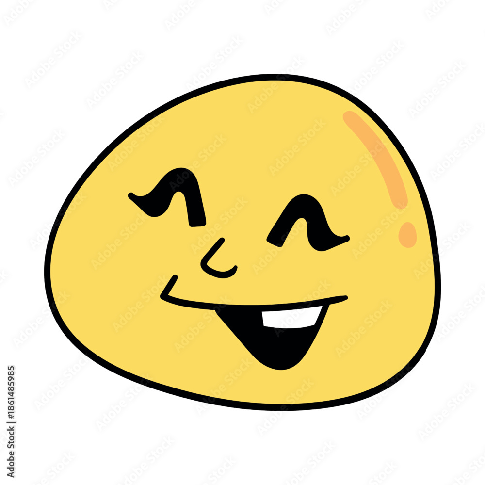 Fototapeta premium Smiling Egg Emoji with Tongue Out and Closed Eyes Illustration Vector