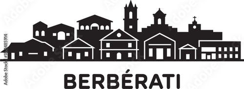 Berberati city skyline silhouette vector with central african republic architectural buildings