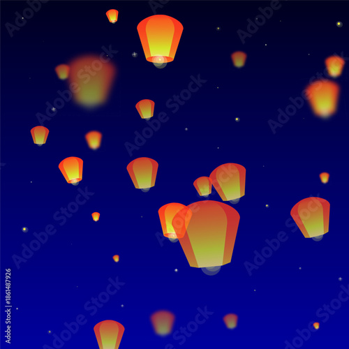 Yi Peng Lantern Festival Greeting Card