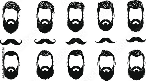 Black and white of men's facial hair styles and beards mustaches men's grooming 1