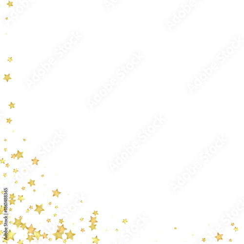 Gold Magic Stars Scattered Vector Overlay