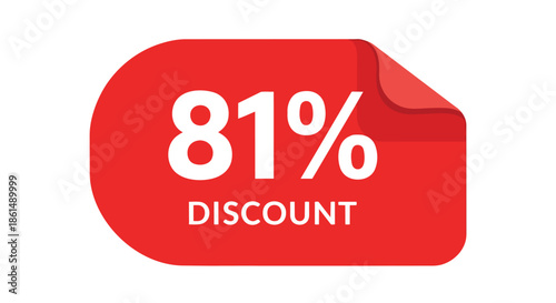 Striking eighty-one percent price reduction label an impactful visual for promotional campaigns advertising immense savings and unparalleled