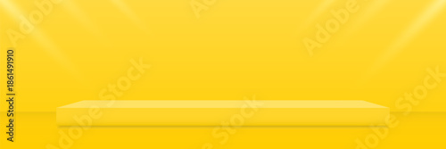 Product Display Yellow Podium on Studio Background. Abstract Business Wallpaper. Vector Illustration