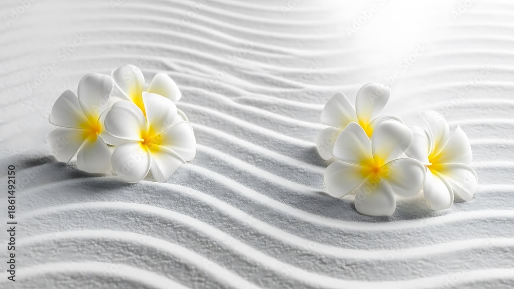 Obraz premium White flowers on sand
