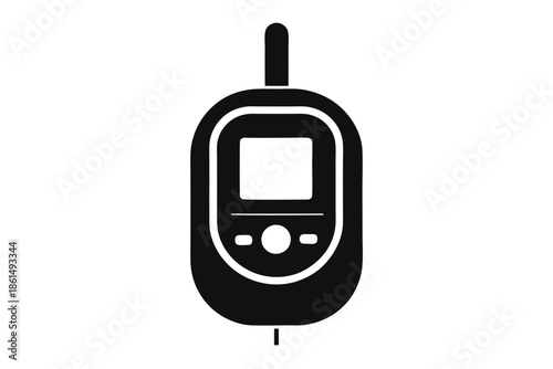 blood glucose meter silhouette line art vector illustration with a white background