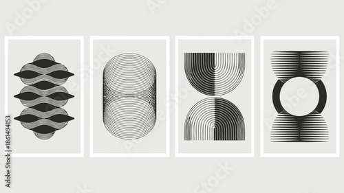 Modern black and white line art designs for creative projects and decor