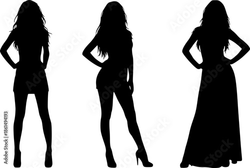 llustration of vintage tattoo flash sheet with women, stars, ship, anchors and roses in old school style