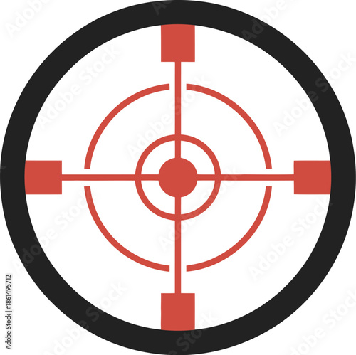 Modern minimalist target crosshair graphic for precise aiming symbol vector design