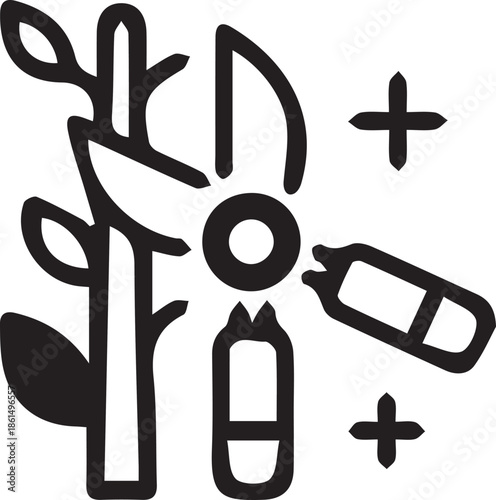 Plant growth and agricultural treatment icon