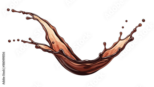 Dynamic brown liquid splash illustration capturing energetic movement and rich, flowing texture