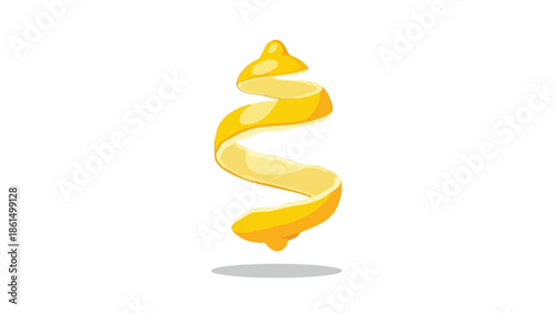 Vibrant yellow citrus peel artfully spiraled into an elegant decorative element, showcasing a fresh zesty essence and culinary delight with