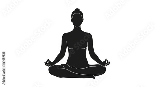 Serene woman meditating in peaceful yoga pose