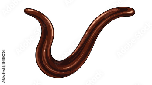 Rich chocolate syrup stream flowing dynamically, creating an appealing culinary visual